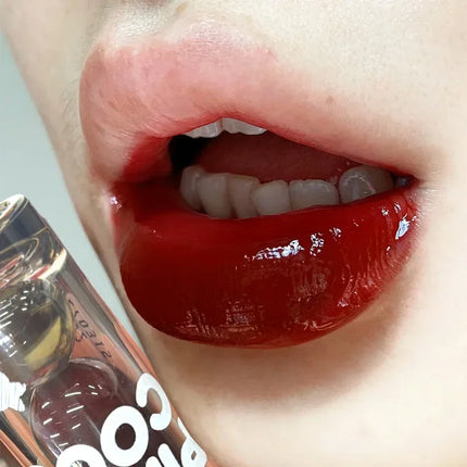 Mirror Glass Lip Tint Punk Dark Red Long Lasting Shine by zapcart