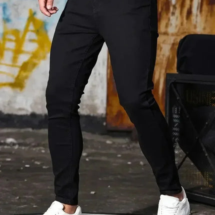 CN Guangdong Mens Slim Fit Jeans Classic Skinny Denim Blue by zapcart