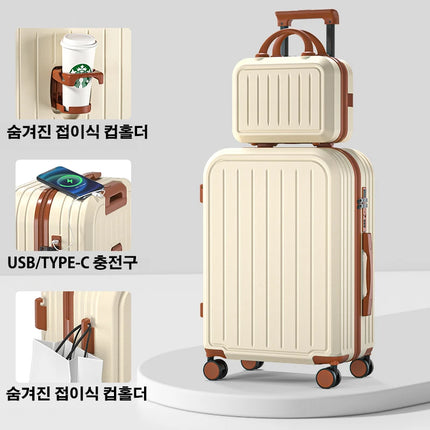 Korean Style Girls Luggage With Large Capacity 360 Wheels by zapcart