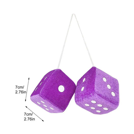 Car Plush Dice Pendant New Year Velvet Decoration For Cars by zapcart
