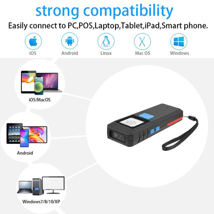 YuNew Bluetooth Barcode Scanner 1D 2D QR Portable Logistics by zapcart