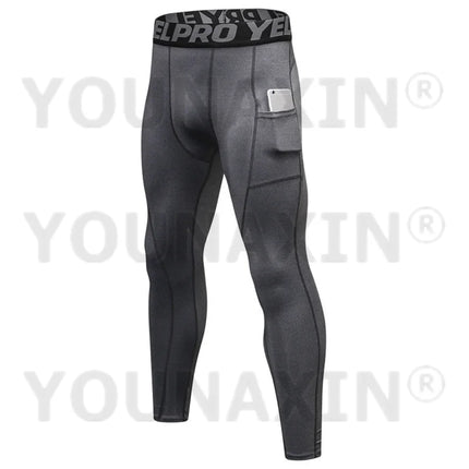 YOUNAXIN Men's Basketball Compression Pants With Pocket by zapcart