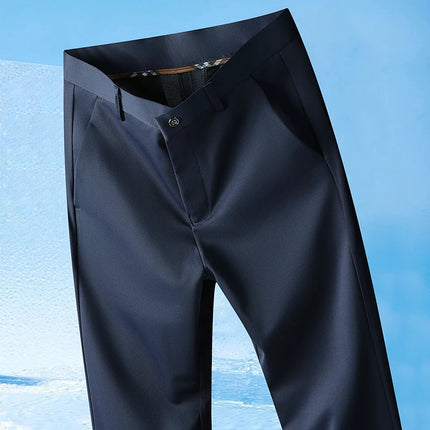 Mens Summer Thin Straight Stretch Pants No Ironing Ultra by zapcart