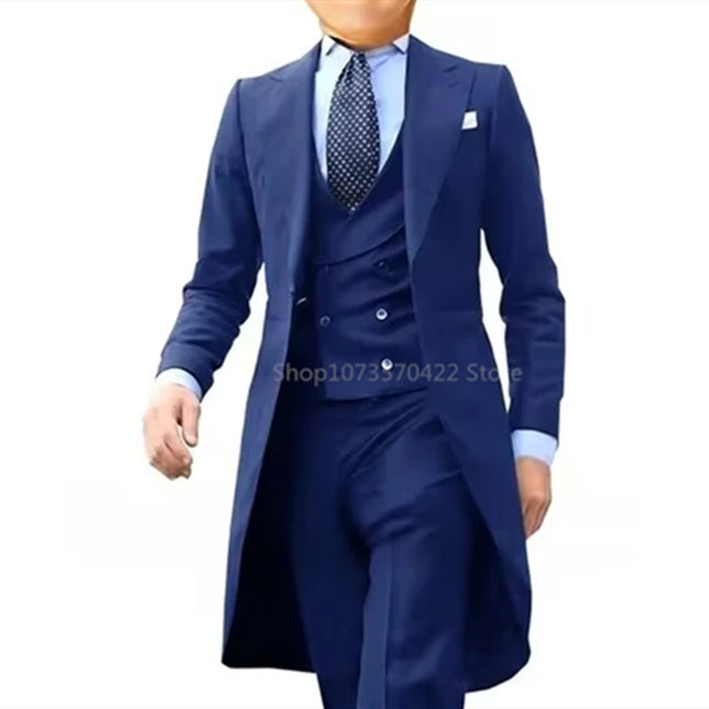 Zhejiang Choice Men Tailcoat 3 Piece Wedding Suit Slim Fit by zapcart