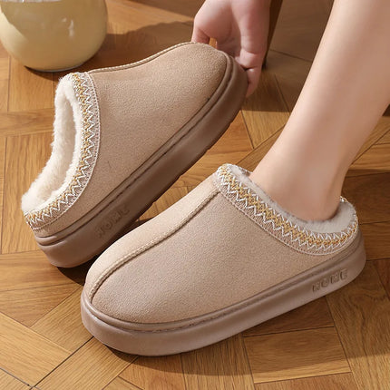 Fluffy Platform Slippers For Women Warm Plush Non Slip by zapcart