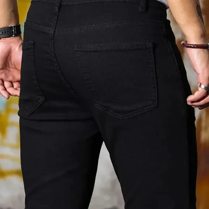 CN Guangdong Mens Slim Fit Jeans Classic Skinny Denim Blue by zapcart