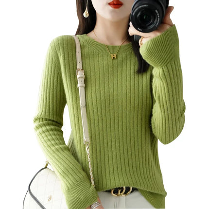 Women Sweaters Autumn Winter O Neck Stripe Warm Pullover by zapcart