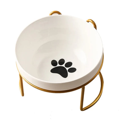 500ML Pet Ceramic Bowl Kitten Puppy Ceramic Bowl Water Feeder Cat Food Feeding Dish Dispenser with Raised Stand Cat Accessories by zapcart