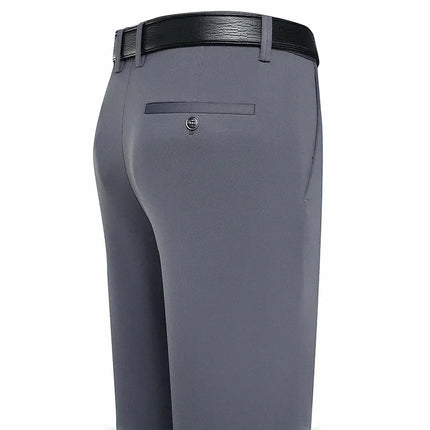 ENWEIGECN Men Elastic Business Casual Suit Pants Black by zapcart