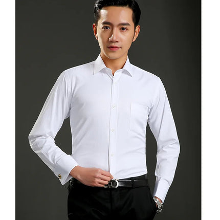 Yuaioiue Men French Cuff Dress Shirt Classic White Office by zapcart