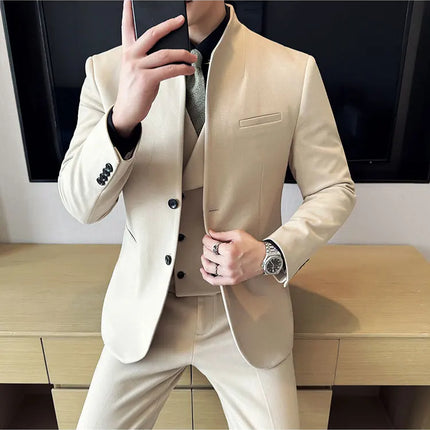 Korean Style Slim Fit Mens Elegant Suit Set By QUHNBGYCN by zapcart