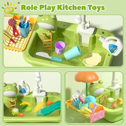Kids Kitchen Toy Sink Electric Dishwasher Educational Play by zapcart