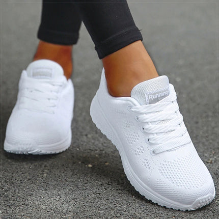 Vulcanize Women Sneakers Casual Gym Shoes Breathable White by zapcart