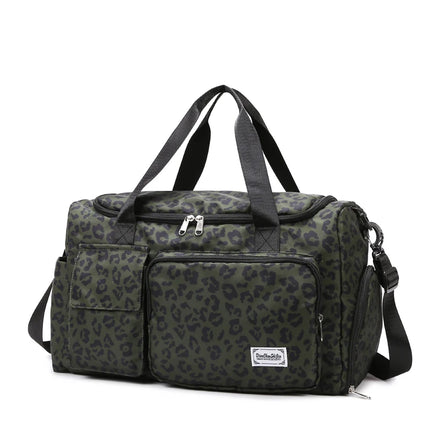 HOCODOC Leopard Print Travel Bag Large Capacity Pockets by zapcart