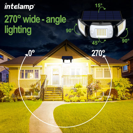 Intelamp Garden Solar Lights 3 Head 1200lm Motion Sensor by zapcart