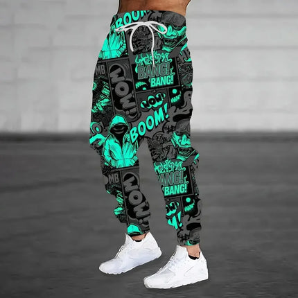 Men 3D Digital Print Jogger Sweatpants for Casual Sport by zapcart