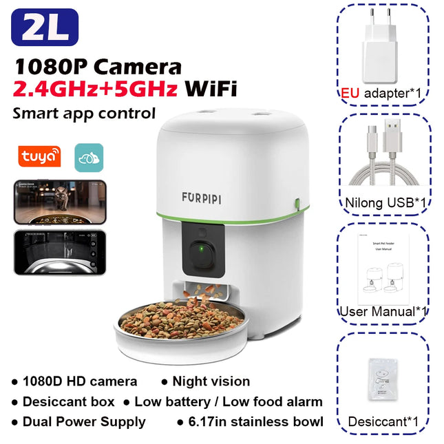 1080P HD Smart Cat Feeder – Automatic Pet Food Dispenser with WiFi by zapcart