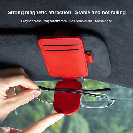 Choice Leather Car Glasses Clip Multifunctional Sunshade Holder For Drivers