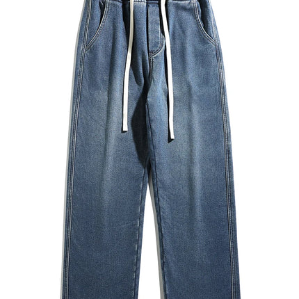 Anbican Fleece Lined Winter Mens Jeans Warm Straight Denim by zapcart