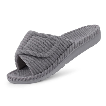 Crestar Women Open Toe Corduroy Slippers With Arch Support by zapcart