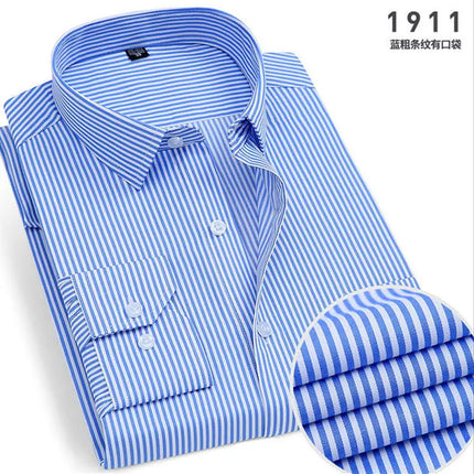CN Zhejiang Mens Non Iron Striped Shirt Slim Fit Breathable by zapcart