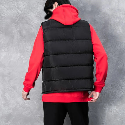 Aiwetin Mens Sleeveless Puffer Vest Slim Fit Collar White by zapcart