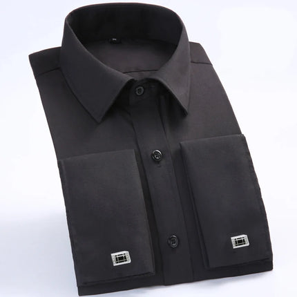 Yuaioiue Men French Cuff Dress Shirt Classic White Office by zapcart