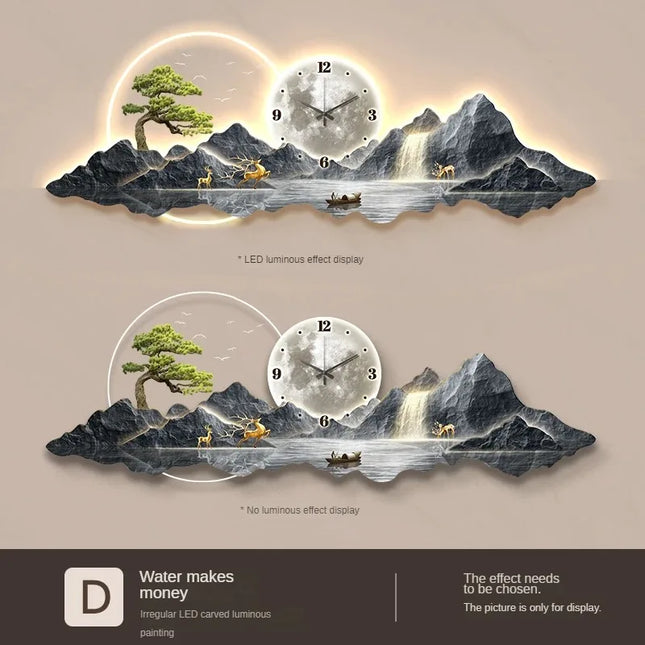 Design Luxury LED Wall Clock For Modern Living Room Decor by zapcart