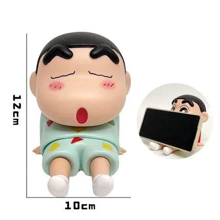Shin Chan Figures Phone Holder Kawaii Anime Decor Miniso