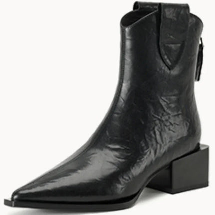 XJRH Western Cowgirl Chelsea Boots Pointed Toe 5CM Heel Women