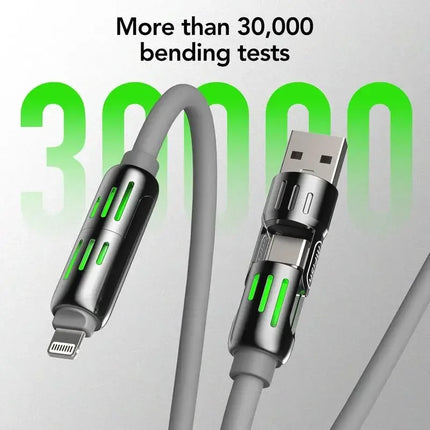 MFISH 4-in-1 USB Cable 240W Fast Charge for iPhone and iPad by zapcart