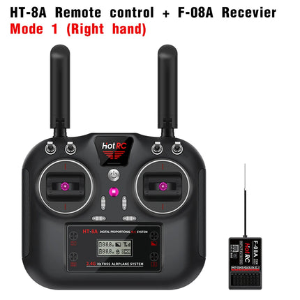 HotRC HT-8A 2.4GHz 8CH 8A RC Transmitter PWM FHSS with F-08A Receiver Radio System Remote Controller for RC Drone by zapcart
