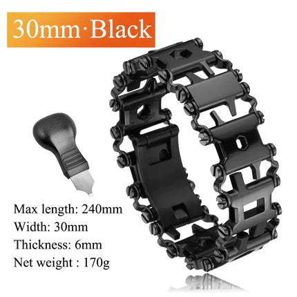 Multifunctional Bracelet Stainless Steel Men's Outdoor Tool Bracelet 29 in 1 Bracelet European and American Couple Watch Strap by zapcart