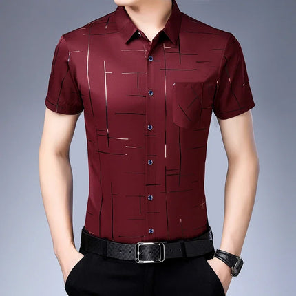 Men's Business Casual Shirt No Iron Wrinkle Resistant by zapcart