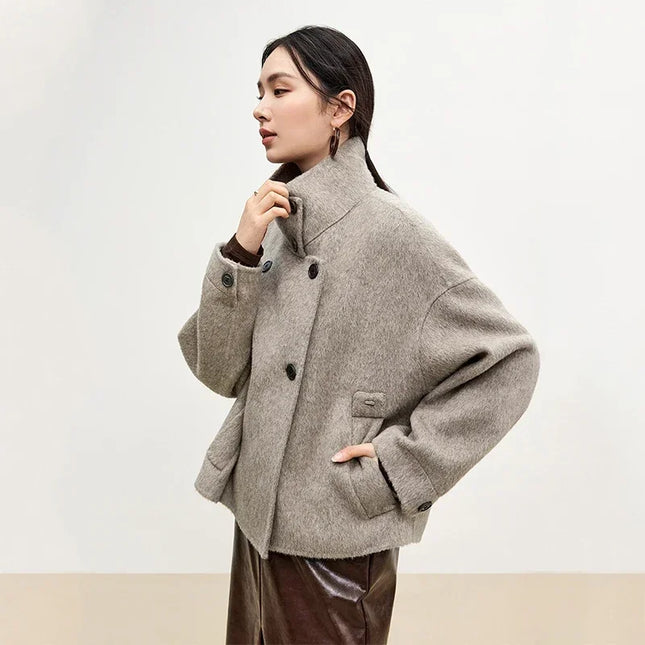 Sentubila 100 Percent Wool Coat For Women DoubleSided Warmth by zapcart