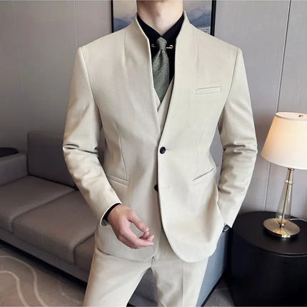 Korean Style Slim Fit Mens Elegant Suit Set By QUHNBGYCN by zapcart