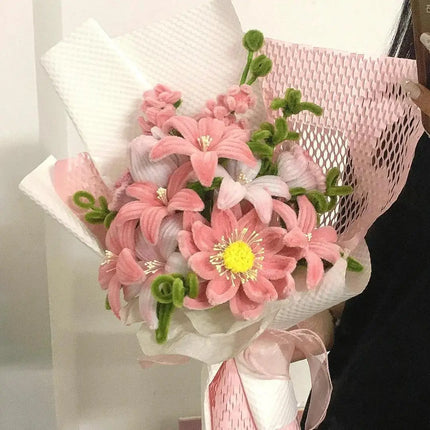 520 Valentine's Day bouquet twisted stick tulip couple handmade DIY material package birthday gift for girlfriend rose bouquet by zapcart