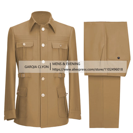 CN Jiangsu Men Suits 2 Piece Slim Fit Blazer Pants Business by zapcart