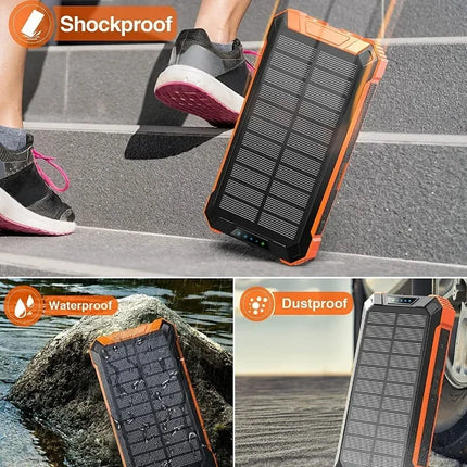 Waterproof Solar Power Bank 50000mAh Outdoor Wireless by zapcart