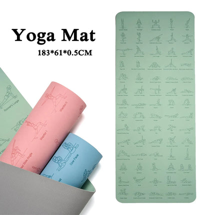 Eco Friendly TPE Yoga Mat Non Slip 5mm 183x61 For Pilates by zapcart