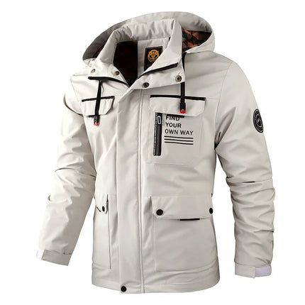 Jiangxi Men Waterproof Windbreaker Hooded Jacket Fleece by zapcart