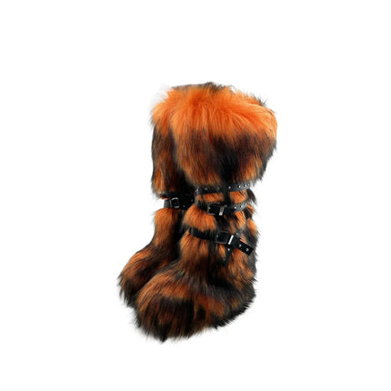 Faux Fur Knee High Boots Height Boost Warm Slip On Women by zapcart