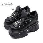 Punk Style Edgy Women Shoes Platform Boots With Metal Decor by zapcart