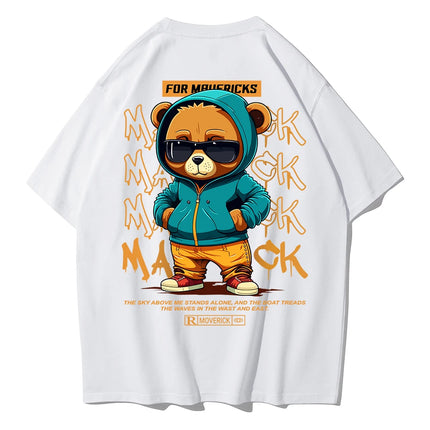 Teekossc Bear Pattern Cotton T Shirt Men Breathable by zapcart