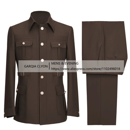 CN Jiangsu Men Suits 2 Piece Slim Fit Blazer Pants Business by zapcart