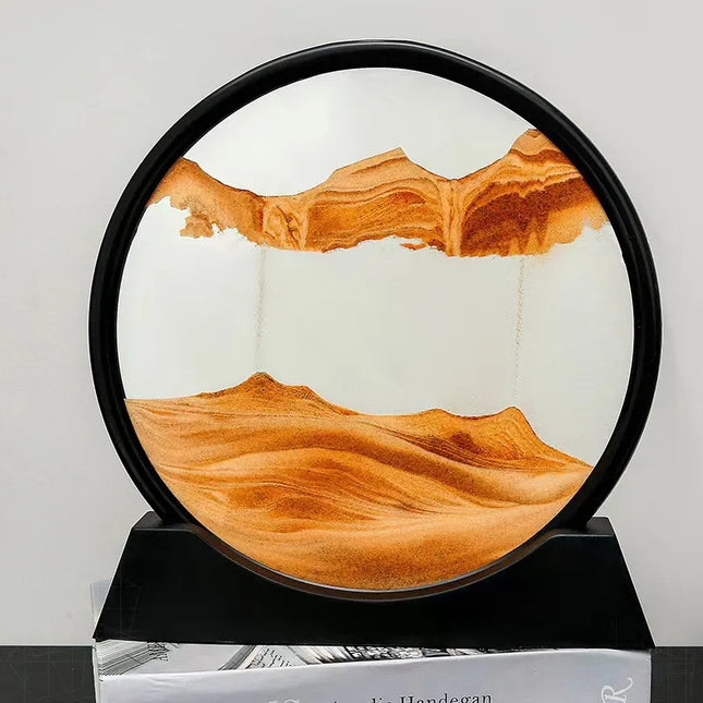 3D Sandscape Moving Sand Art Picture Round Glass Deep Sea Hourglass Quicksand Craft Flowing Sand Painting Office Home Decor Gift by zapcart