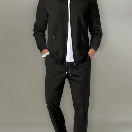 CN Zhejiang Men Slim Fit Jacket With Zipper Pocket Set by zapcart