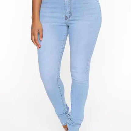 Women High Waist Stretch Denim Skinny Jeans For Hip Lift by zapcart