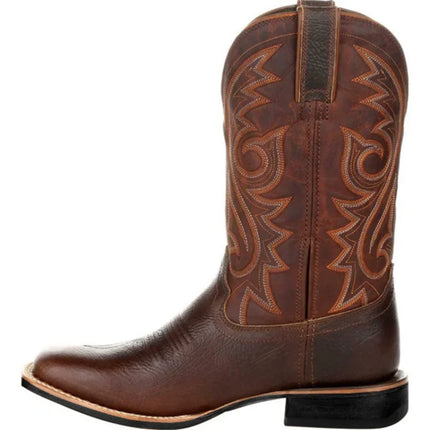 Dutrieux Western Boots Men Handmade Leather Mid Calf by zapcart