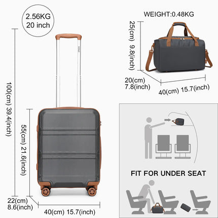 Kono 2 Piece Lightweight Luggage Set Ryanair TSA Lock by zapcart